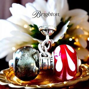 BRIGHTON Red Murano Glass and Gold Sparkle Charms, $18 each